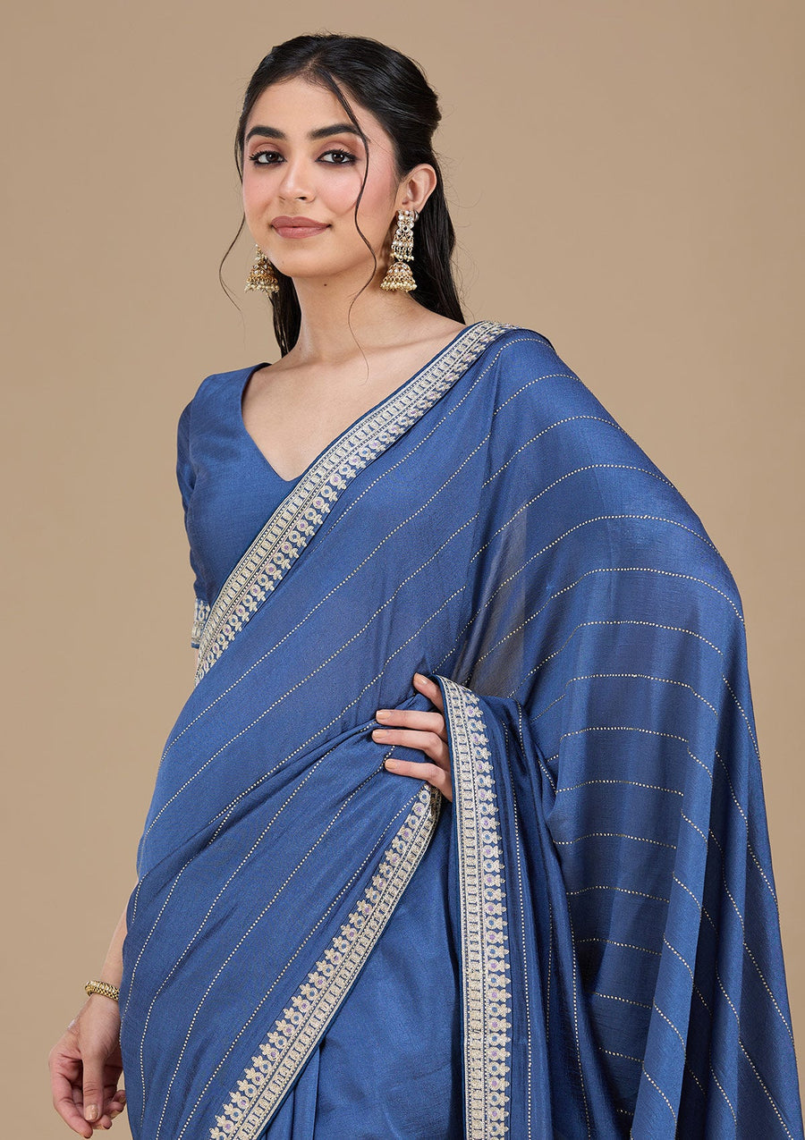 Soft silk silver zari work saree UMA SUTRA 