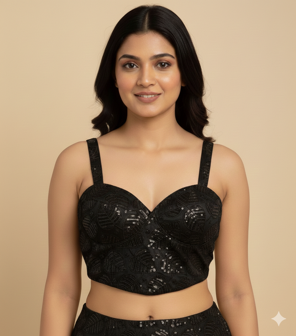 UMA SUTRA Designer Corset Blouse with Cut Dana Handwork