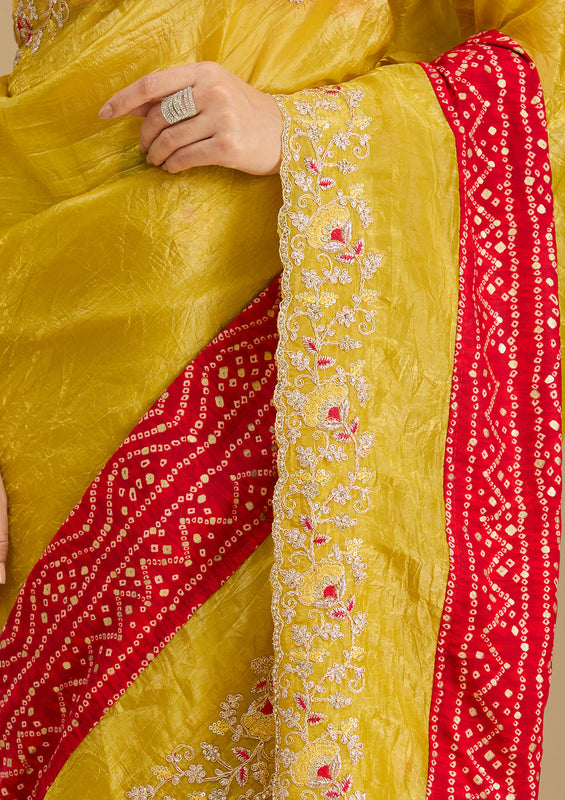 Uma Sutra tissue saree close view
