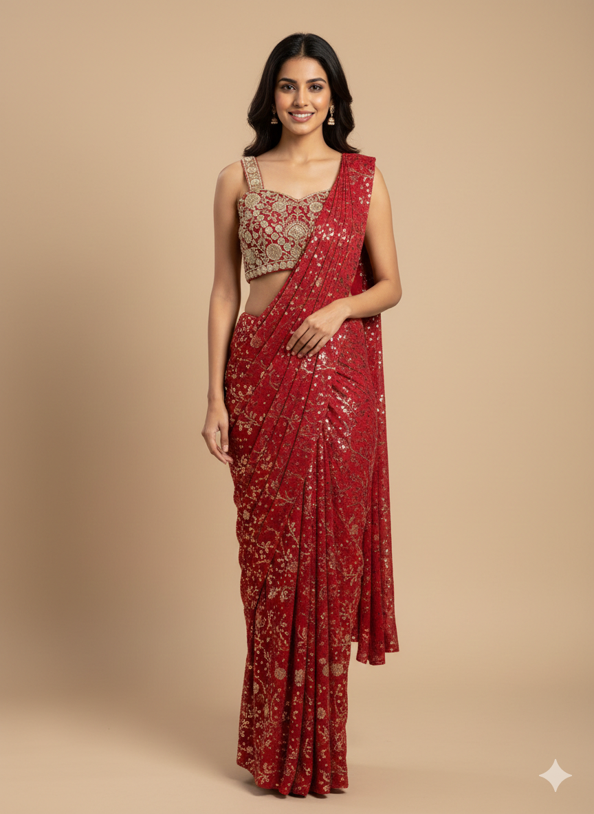 UMA SUTRA Readymade Saree – Premium Ready-to-Wear Saree for Festive & Party Wear