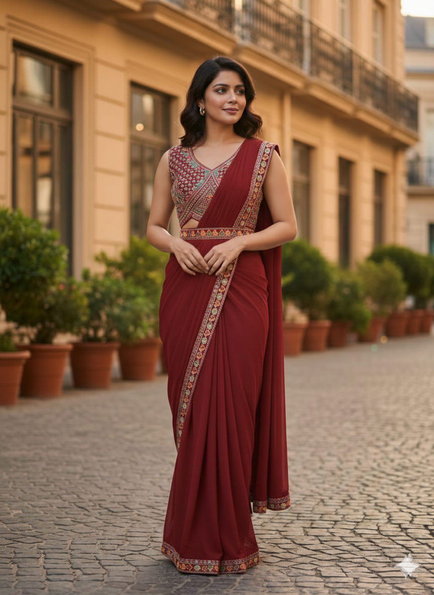 Uma Sutra drape saree 