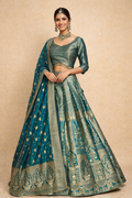 Banarasi Silk Lehenga Choli with Zari Brocade
