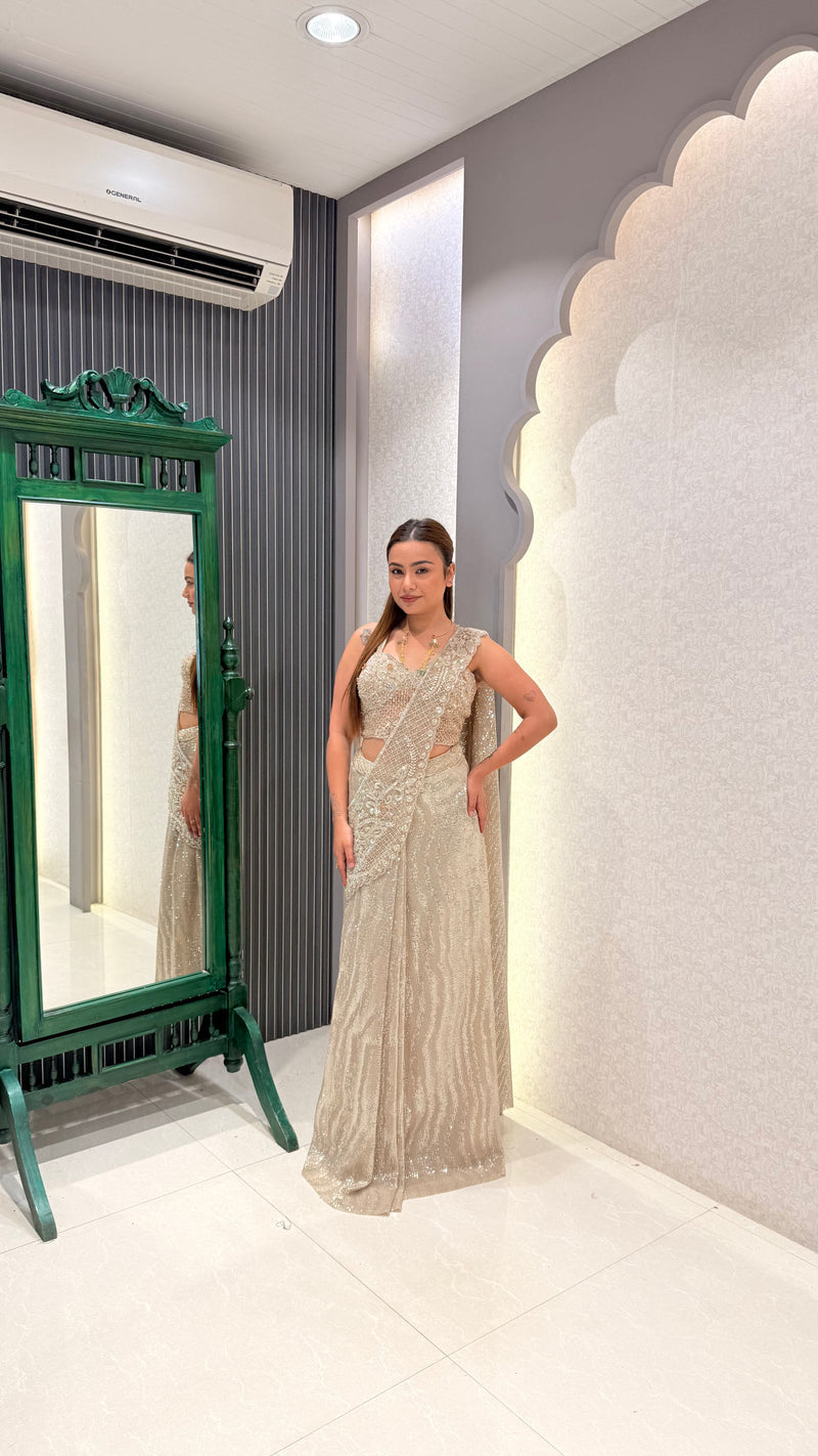 Heavy sequen work drape saree UMA SUTRA 