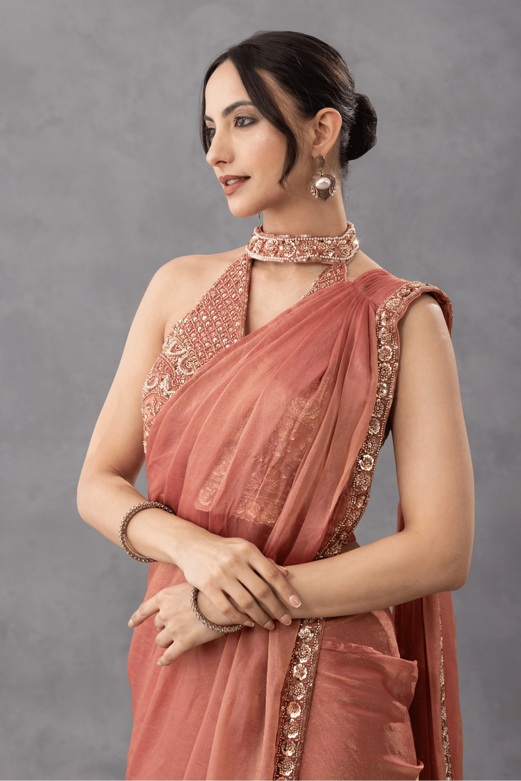 Halter Neck Pre-Stitched Saree