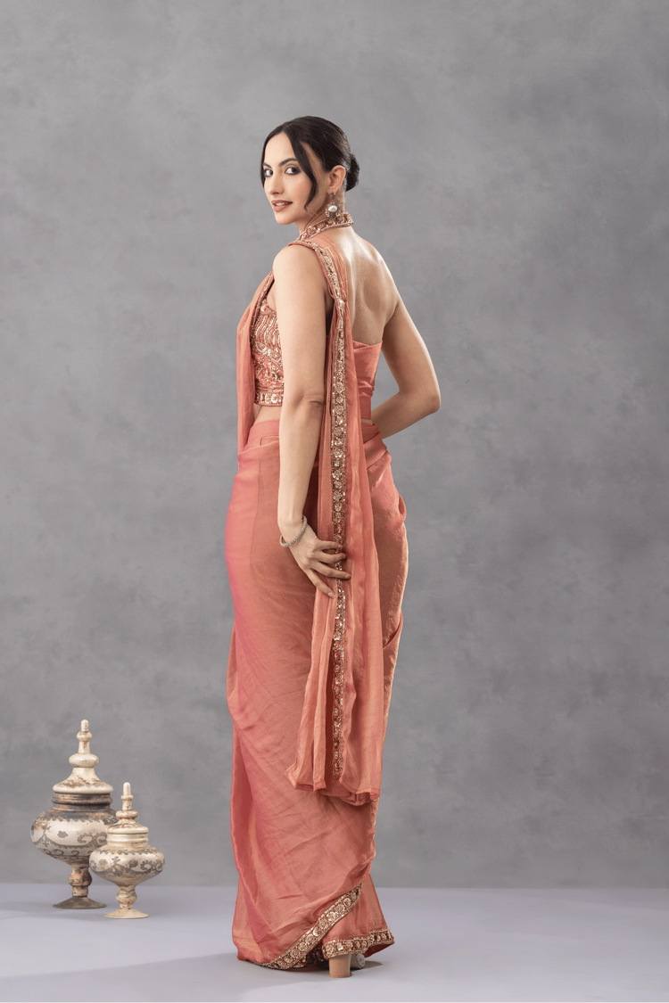 Halter Neck Pre-Stitched Saree