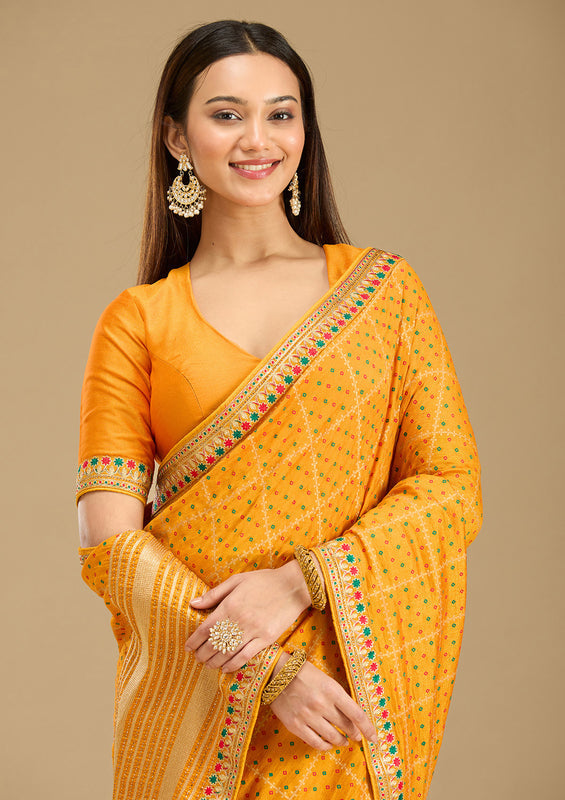 Uma Sutra silk saree mustard 