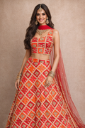 UMA SUTRA Red & Orange Designer Lehenga Set for Women