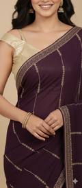UMA SUTRA Designer Saree with Elegant Border Work closeup view 