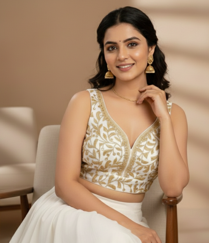 UMA SUTRA Embroidered Designer Blouse – Elegant Festive & Bridal Wear