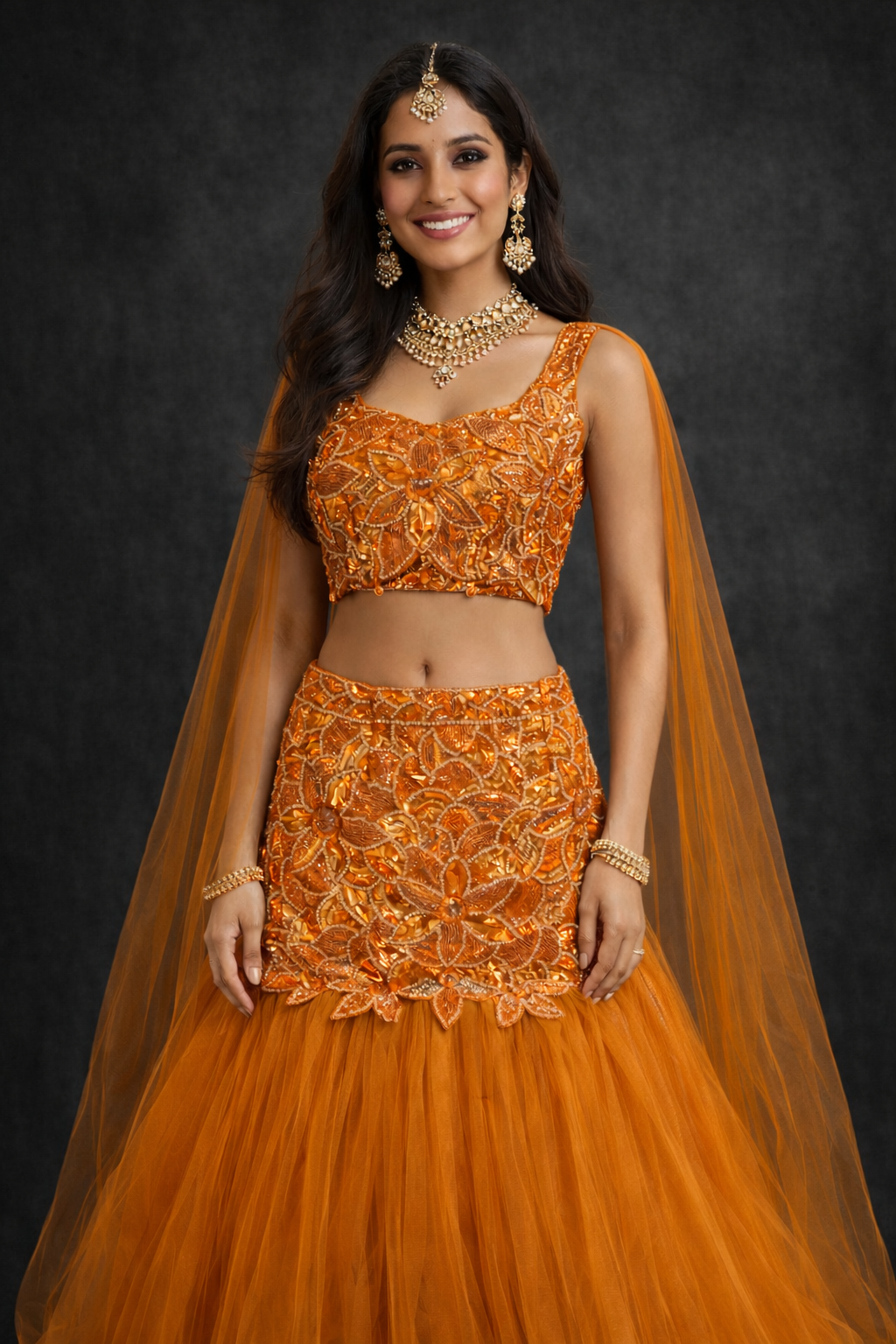 Orange Indo western by UMA sutra