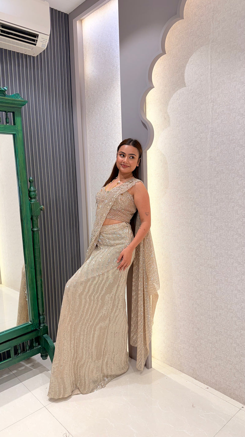 Heavy sequen work drape saree UMA SUTRA 